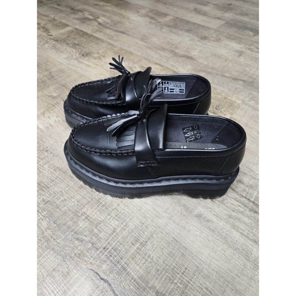Dr. Martens Adrian Mono Vegan Tassel Loafers Black Platform Mule US 6 Fits 7